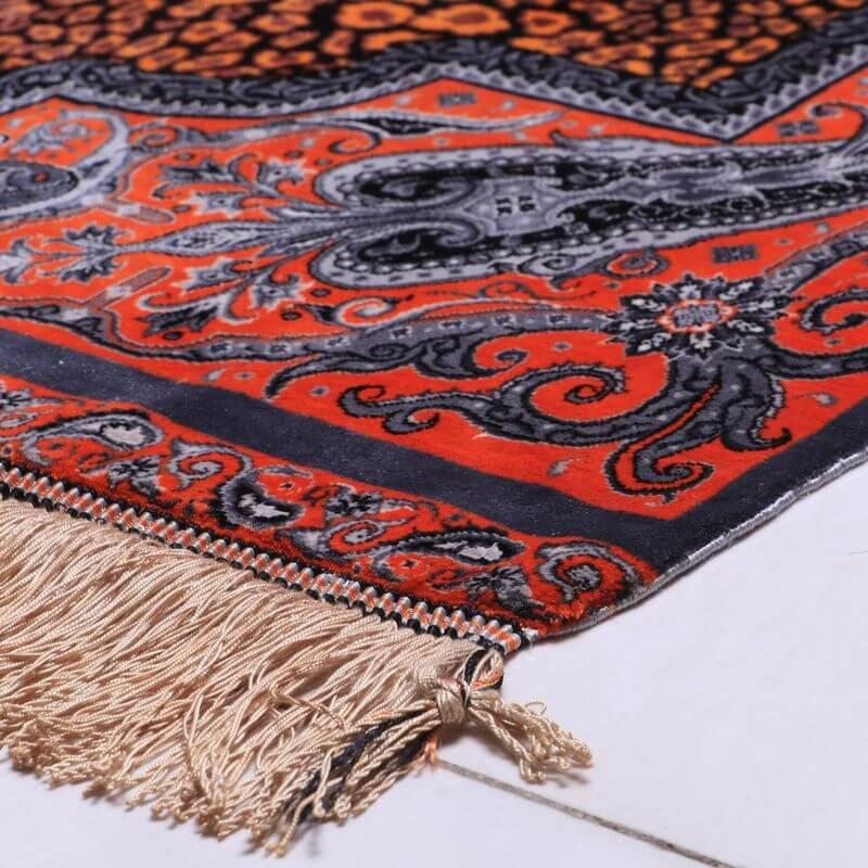 ペルシャ絨毯／クム 124×80cm イラン産 手織り  シルク100％ ラグ  ラグマット（FN-70326）の画像