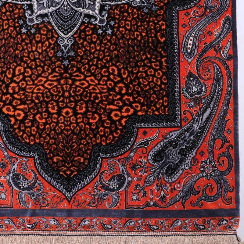 ペルシャ絨毯／クム 124×80cm イラン産 手織り  シルク100％ ラグ  ラグマット（FN-70326）の画像