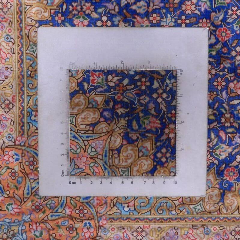 ペルシャ絨毯／ジャムシーディー工房 122×79cm イラン産 手織り  シルク100％ ラグ  ラグマット（FN-70327）の画像