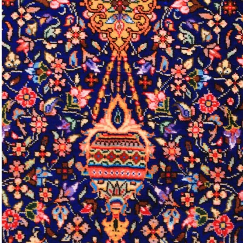 ペルシャ絨毯／ジャムシーディー工房 122×79cm イラン産 手織り  シルク100％ ラグ  ラグマット（FN-70327）の画像