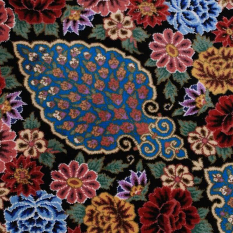 ペルシャ絨毯／エスファハーニヤン工房 128番 124×80cm イラン産 手織り  シルク100％ ラグ  ラグマット（FN-70328）の画像