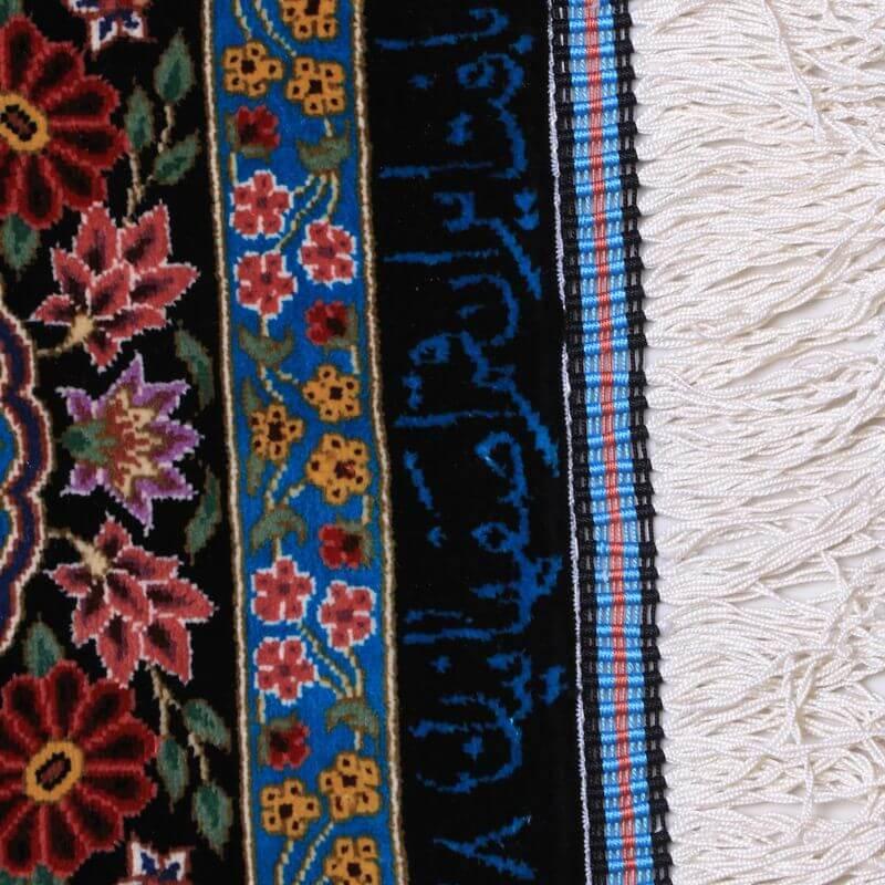 ペルシャ絨毯／エスファハーニヤン工房 128番 124×80cm イラン産 手織り  シルク100％ ラグ  ラグマット（FN-70328）の画像