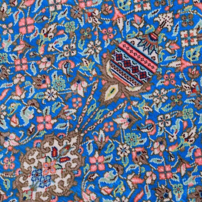 ペルシャ絨毯／ジャムシーディー工房 129×78cm イラン産 手織り  シルク100％ ラグ  ラグマット（FN-70330）の画像