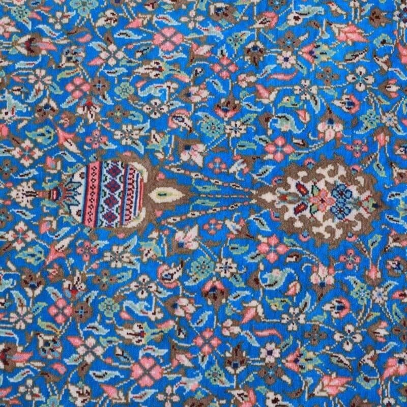 ペルシャ絨毯／ジャムシーディー工房 129×78cm イラン産 手織り  シルク100％ ラグ  ラグマット（FN-70330）の画像