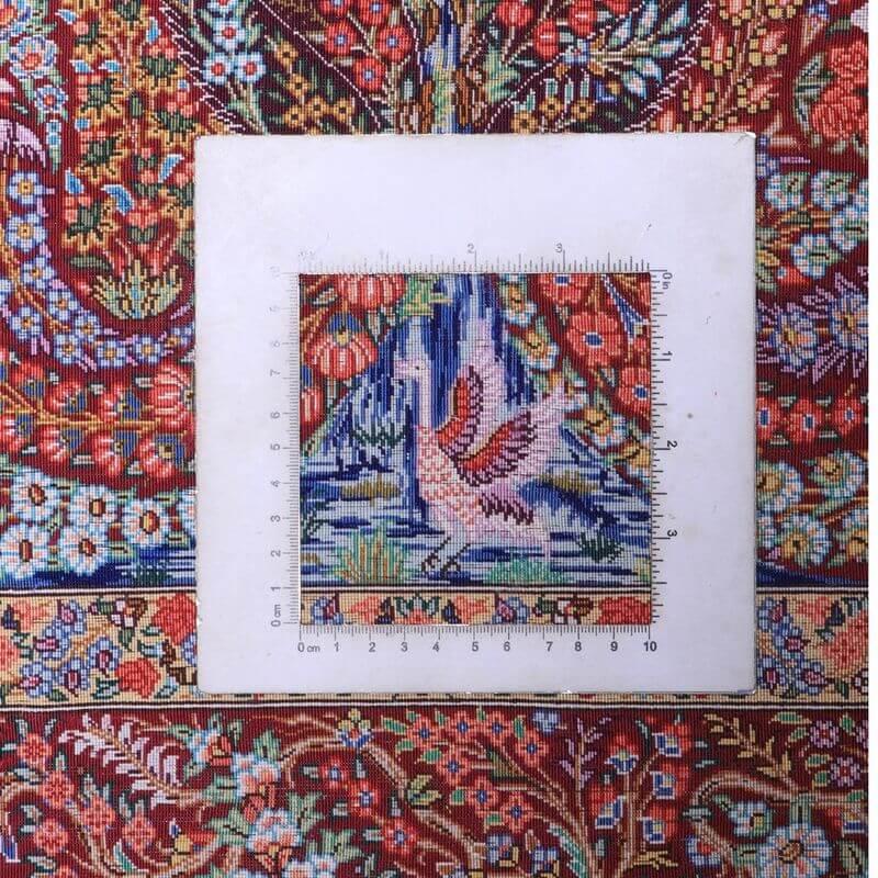 ペルシャ絨毯／クム 154×100cm イラン産 手織り  シルク100％ ラグ  ラグマット（FN-70332）の画像