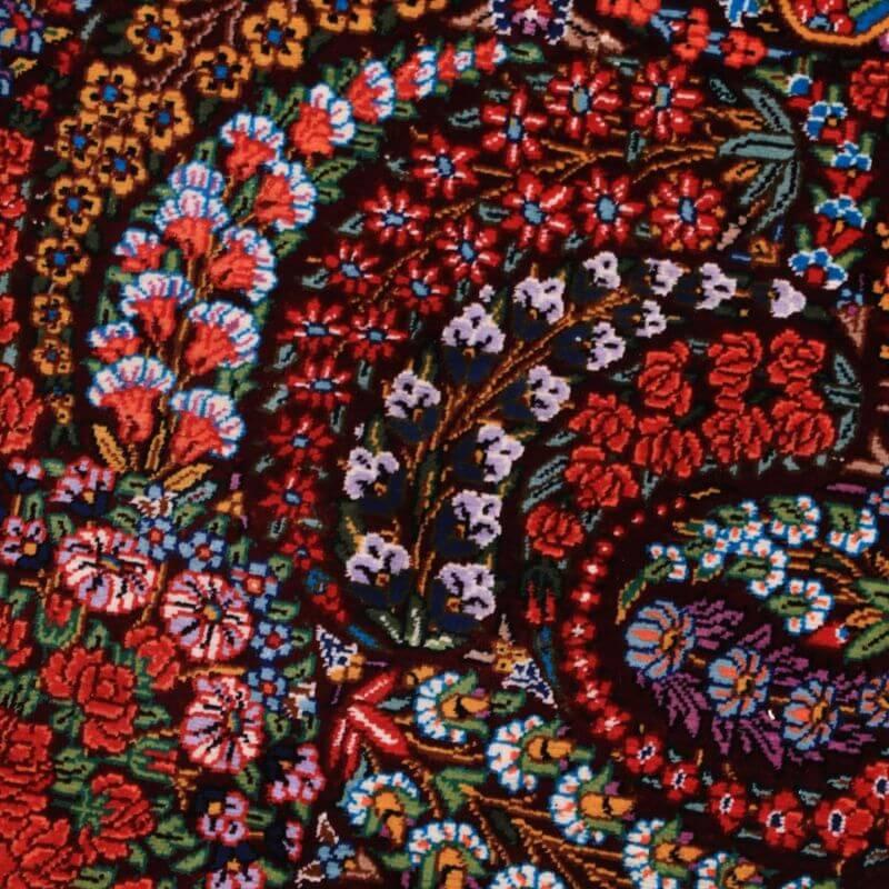 ペルシャ絨毯／クム 154×100cm イラン産 手織り  シルク100％ ラグ  ラグマット（FN-70332）の画像