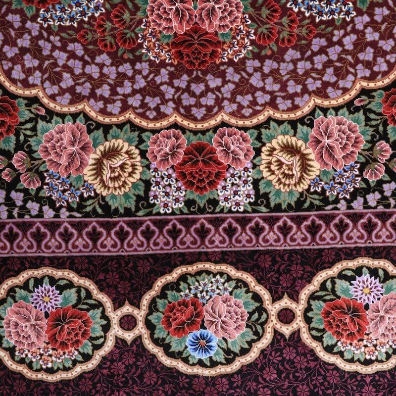 ペルシャ絨毯／エスファハーニヤン工房 128番 209×133cm イラン産 手織り  シルク100％ ラグ  ラグマット（FN-70333）の画像