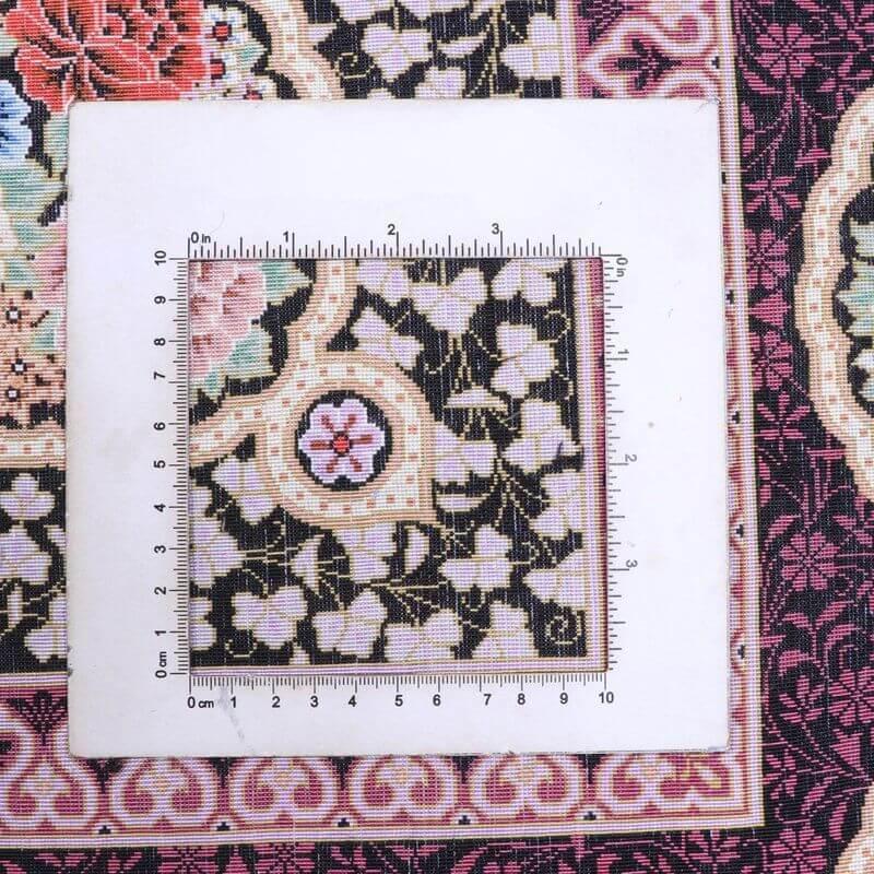 ペルシャ絨毯／エスファハーニヤン工房 128番 209×133cm イラン産 手織り  シルク100％ ラグ  ラグマット（FN-70333）の画像