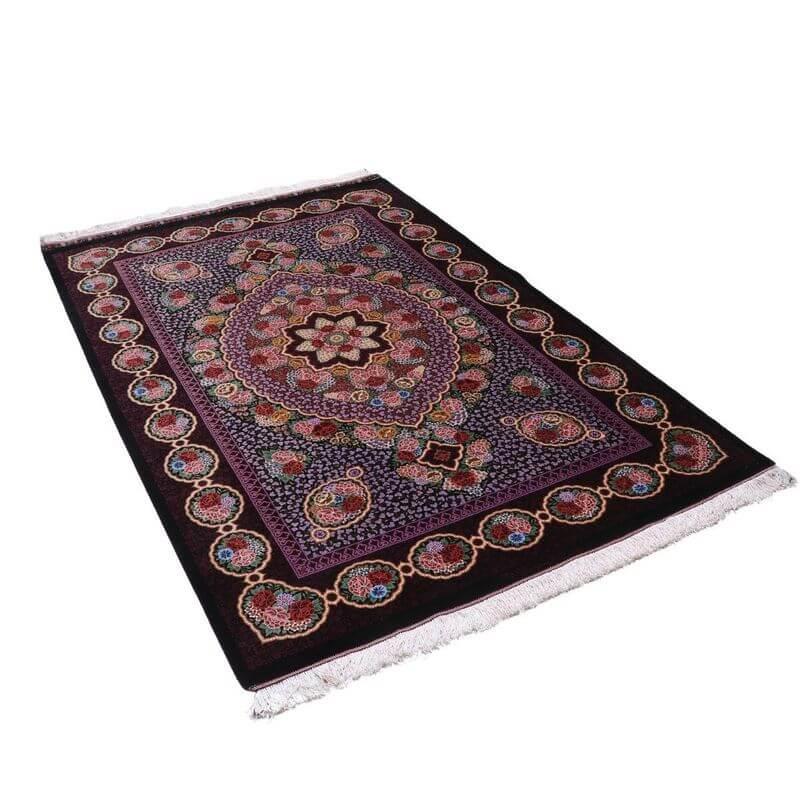 ペルシャ絨毯／エスファハーニヤン工房 128番 209×133cm イラン産 手織り  シルク100％ ラグ  ラグマット（FN-70333）の画像