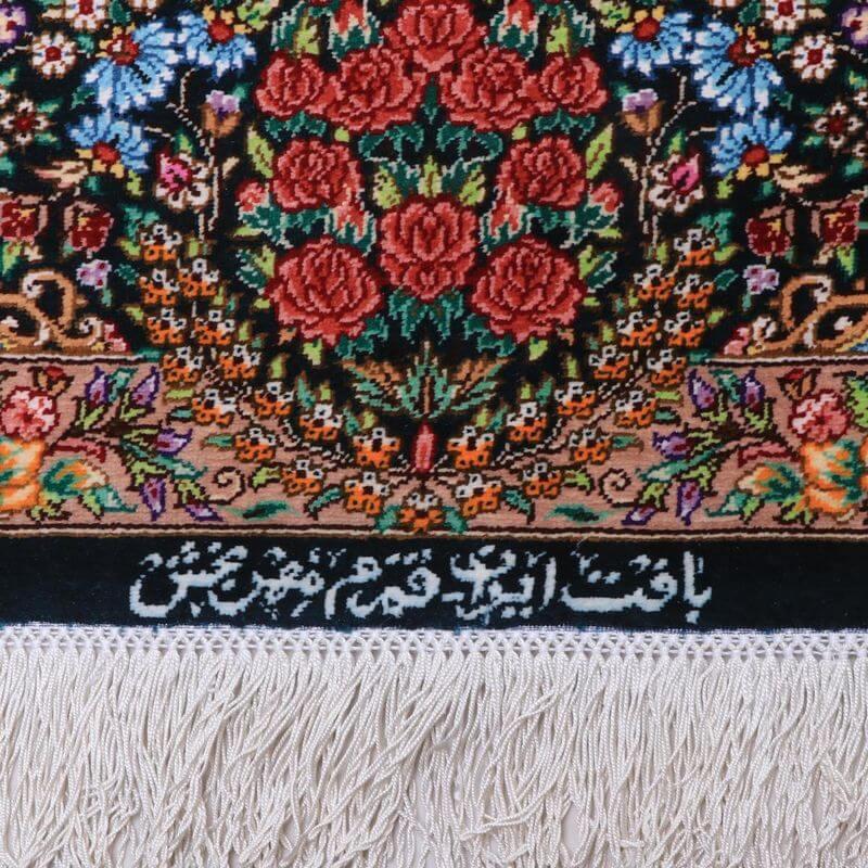 ペルシャ絨毯／メフルバフ工房 200×129cm イラン産 手織り  シルク100％ ラグ  ラグマット（FN-70334）の画像