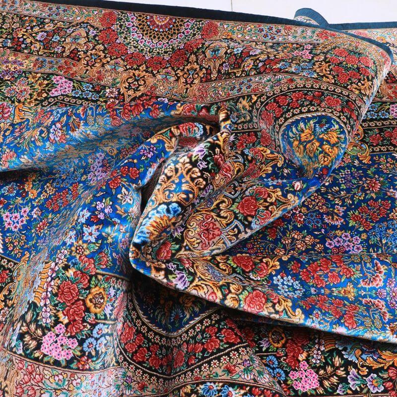 ペルシャ絨毯／メフルバフ工房 200×129cm イラン産 手織り  シルク100％ ラグ  ラグマット（FN-70334）の画像