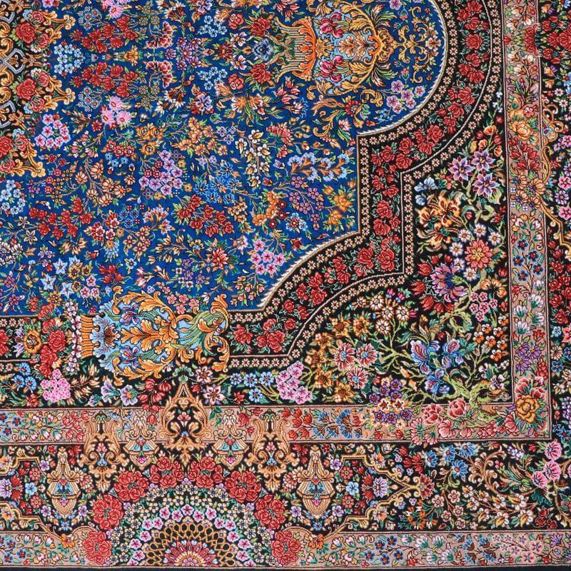 ペルシャ絨毯／メフルバフ工房 200×129cm イラン産 手織り  シルク100％ ラグ  ラグマット（FN-70334）の画像