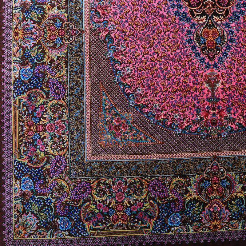 ペルシャ絨毯／クム 205×134cm イラン産 手織り  シルク100％ ラグ  ラグマット（FN-70335）の画像
