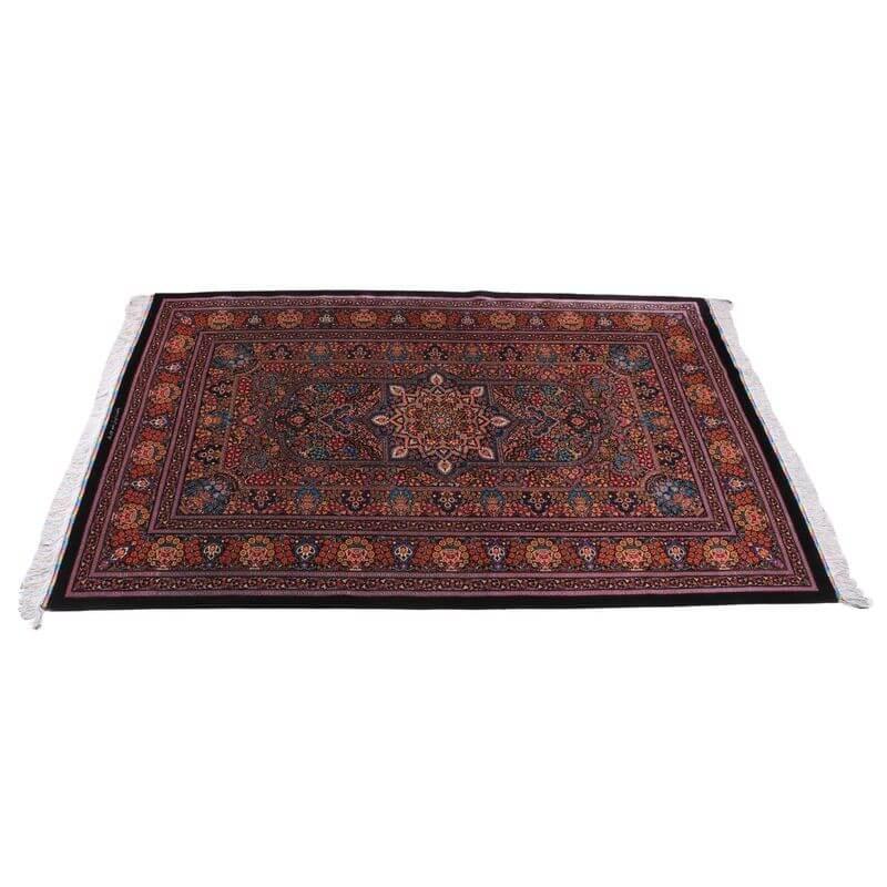 ペルシャ絨毯／クム 204×135cm イラン産 手織り  シルク100％ ラグ  ラグマット（FN-70336）の画像