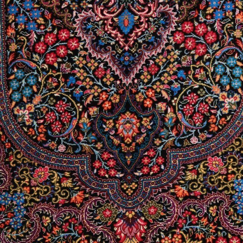 ペルシャ絨毯／クム 204×135cm イラン産 手織り  シルク100％ ラグ  ラグマット（FN-70336）の画像