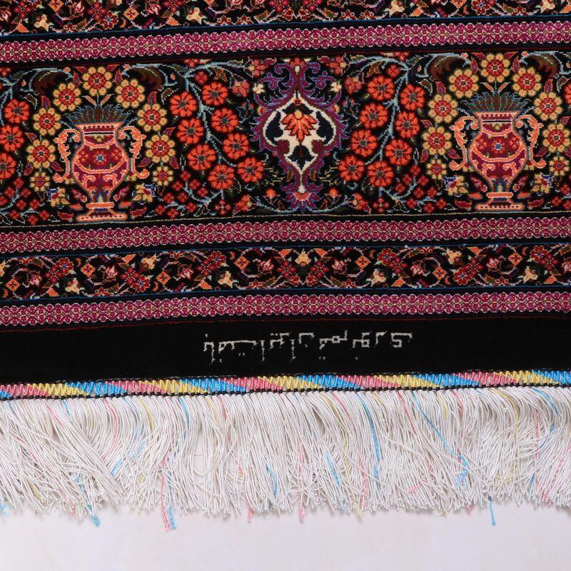 ペルシャ絨毯／クム 204×135cm イラン産 手織り  シルク100％ ラグ  ラグマット（FN-70336）の画像