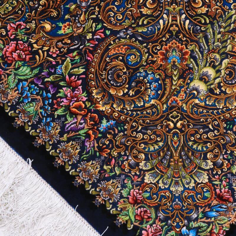 ペルシャ絨毯／メフルバフ工房 202×130cm イラン産 手織り  シルク100％ ラグ  ラグマット（FN-70337）の画像
