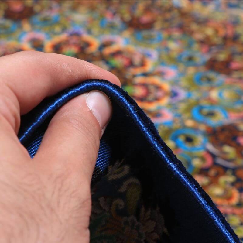 ペルシャ絨毯／メフルバフ工房 202×130cm イラン産 手織り  シルク100％ ラグ  ラグマット（FN-70337）の画像