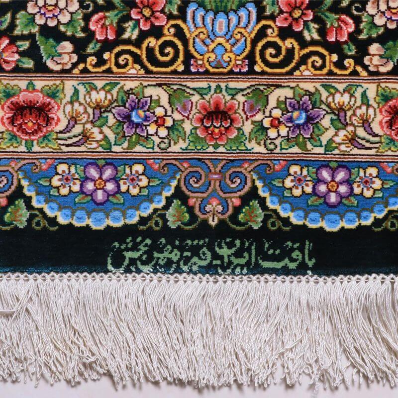 ペルシャ絨毯／メフルバフ工房 202×132cm イラン産 手織り  シルク100％ ラグ  ラグマット（FN-70338）の画像
