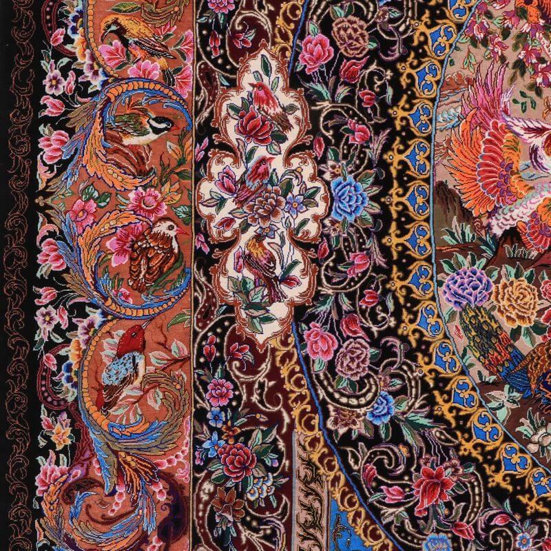 ペルシャ絨毯／モハンマディー工房 199×137cm イラン産 手織り  シルク100％ ラグ  ラグマット（FN-70339）の画像