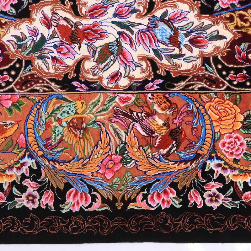 ペルシャ絨毯／モハンマディー工房 199×137cm イラン産 手織り  シルク100％ ラグ  ラグマット（FN-70339）の画像