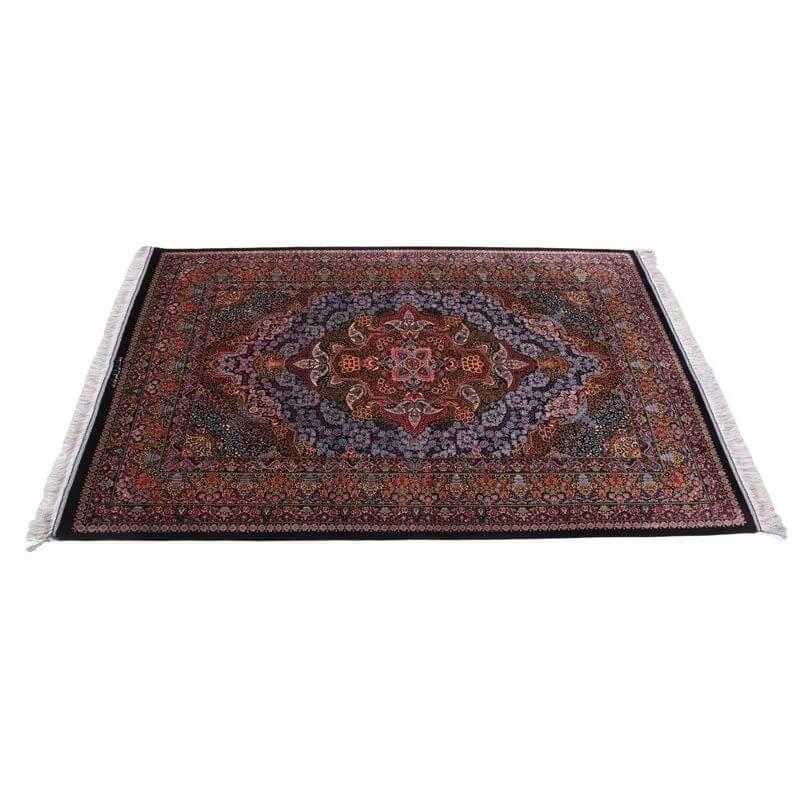 ペルシャ絨毯／ヌーリ工房 192×138cm イラン産 手織り  シルク100％ ラグ  ラグマット（FN-70340）の画像