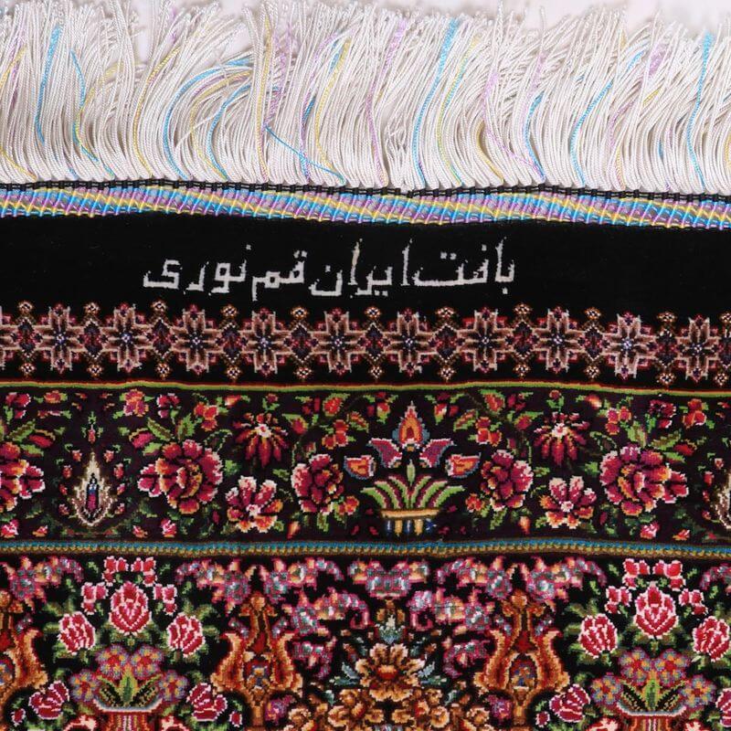 ペルシャ絨毯／ヌーリ工房 192×138cm イラン産 手織り  シルク100％ ラグ  ラグマット（FN-70340）の画像