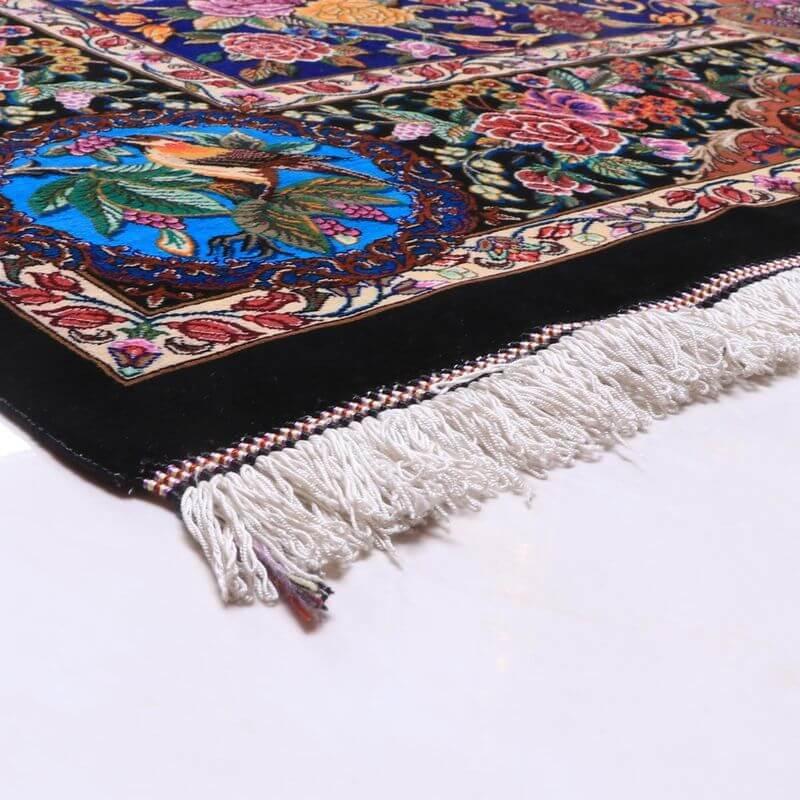 ペルシャ絨毯／モハンマディー工房 193×132cm イラン産 手織り  シルク100％ ラグ  ラグマット（FN-70341）の画像