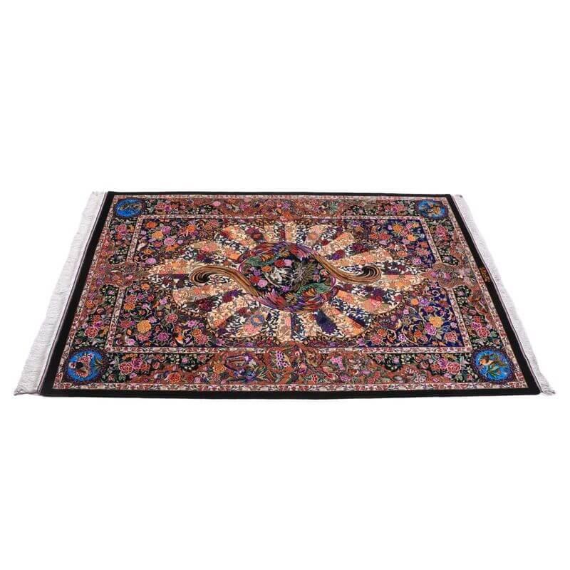 ペルシャ絨毯／モハンマディー工房 193×132cm イラン産 手織り  シルク100％ ラグ  ラグマット（FN-70341）の画像