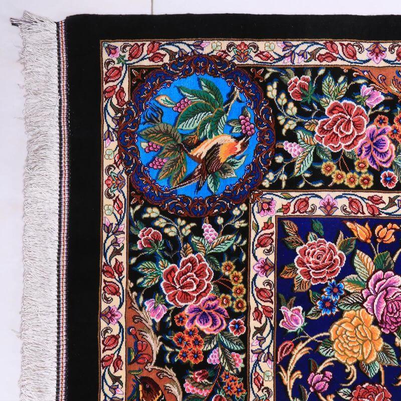 ペルシャ絨毯／モハンマディー工房 193×132cm イラン産 手織り  シルク100％ ラグ  ラグマット（FN-70341）の画像