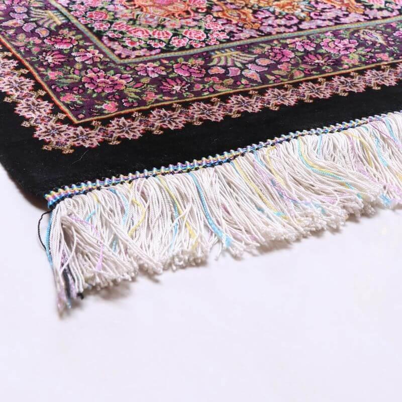 ペルシャ絨毯／ヌーリ工房 206×72cm イラン産 手織り  シルク100％ ラグ  ラグマット（FN-70342）の画像