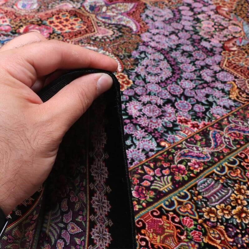 ペルシャ絨毯／ヌーリ工房 206×72cm イラン産 手織り  シルク100％ ラグ  ラグマット（FN-70342）の画像