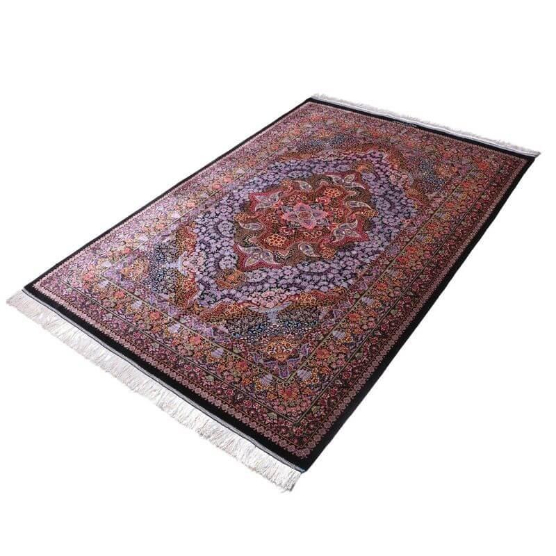 ペルシャ絨毯／ヌーリ工房 206×72cm イラン産 手織り  シルク100％ ラグ  ラグマット（FN-70342）の画像