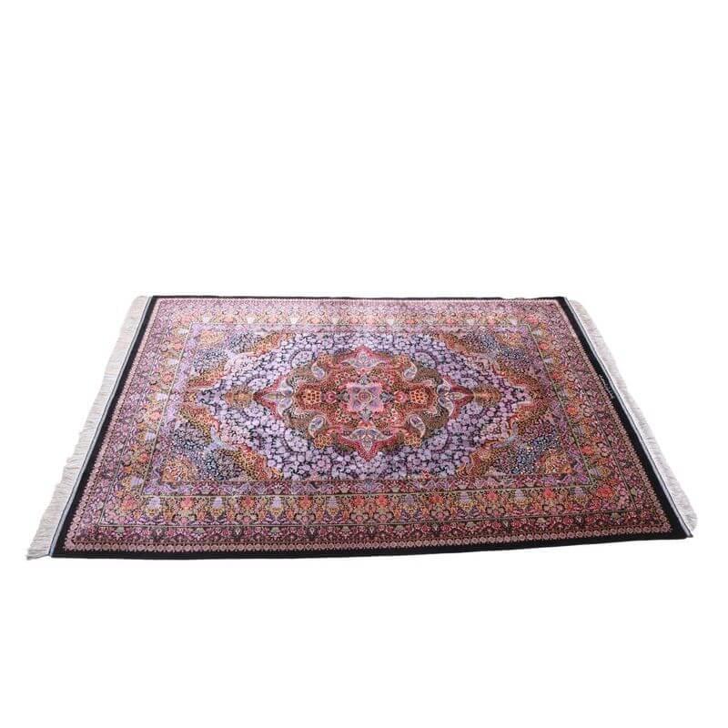 ペルシャ絨毯／ヌーリ工房 206×72cm イラン産 手織り  シルク100％ ラグ  ラグマット（FN-70342）の画像