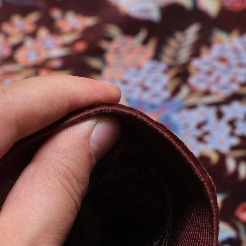 ペルシャ絨毯／モスタファザーデ工房 205×130cm イラン産 手織り  シルク100％ ラグ  ラグマット（FN-70343）の画像