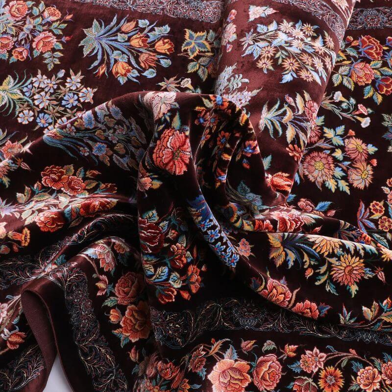 ペルシャ絨毯／モスタファザーデ工房 205×130cm イラン産 手織り  シルク100％ ラグ  ラグマット（FN-70343）の画像