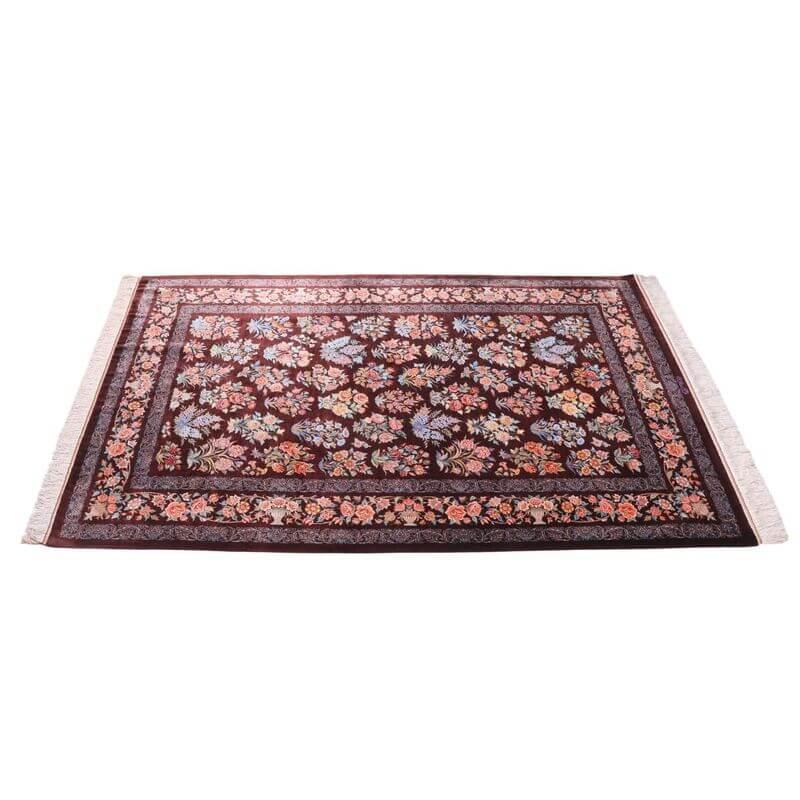 ペルシャ絨毯／モスタファザーデ工房 205×130cm イラン産 手織り  シルク100％ ラグ  ラグマット（FN-70343）の画像