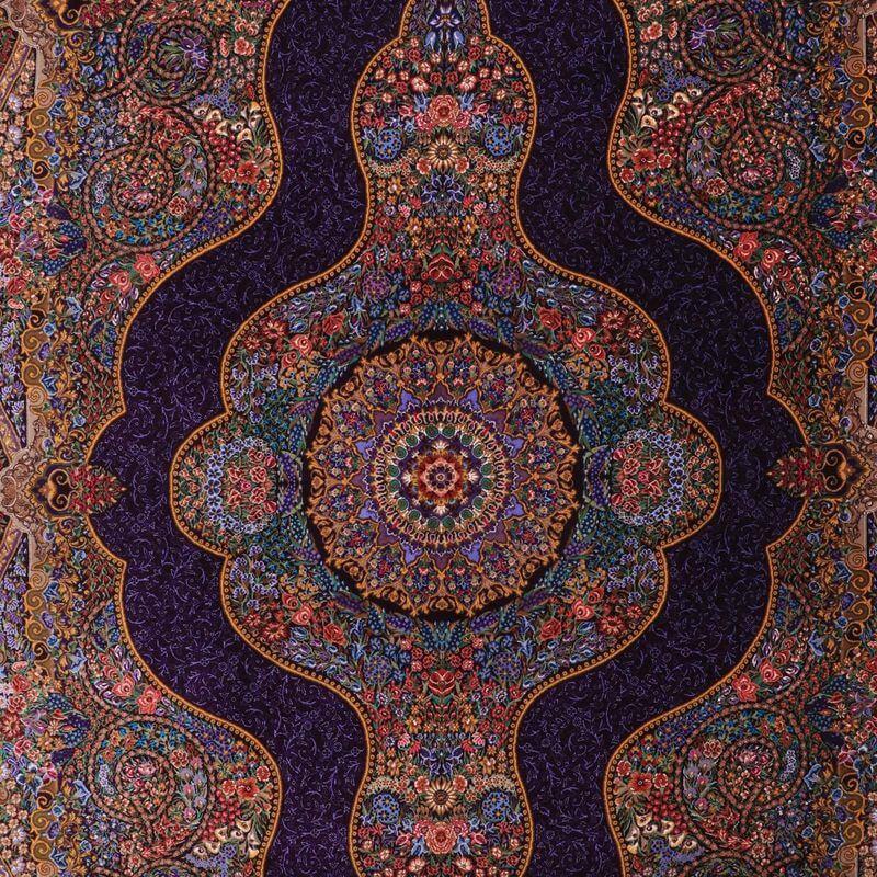 ペルシャ絨毯／マラーム工房 212×137cm イラン産 手織り  シルク100％ ラグ  ラグマット（FN-70344）の画像