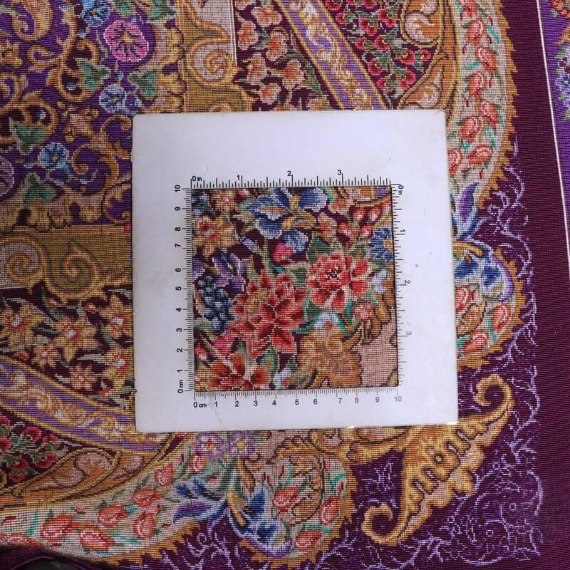 ペルシャ絨毯／マラーム工房 212×137cm イラン産 手織り  シルク100％ ラグ  ラグマット（FN-70344）の画像
