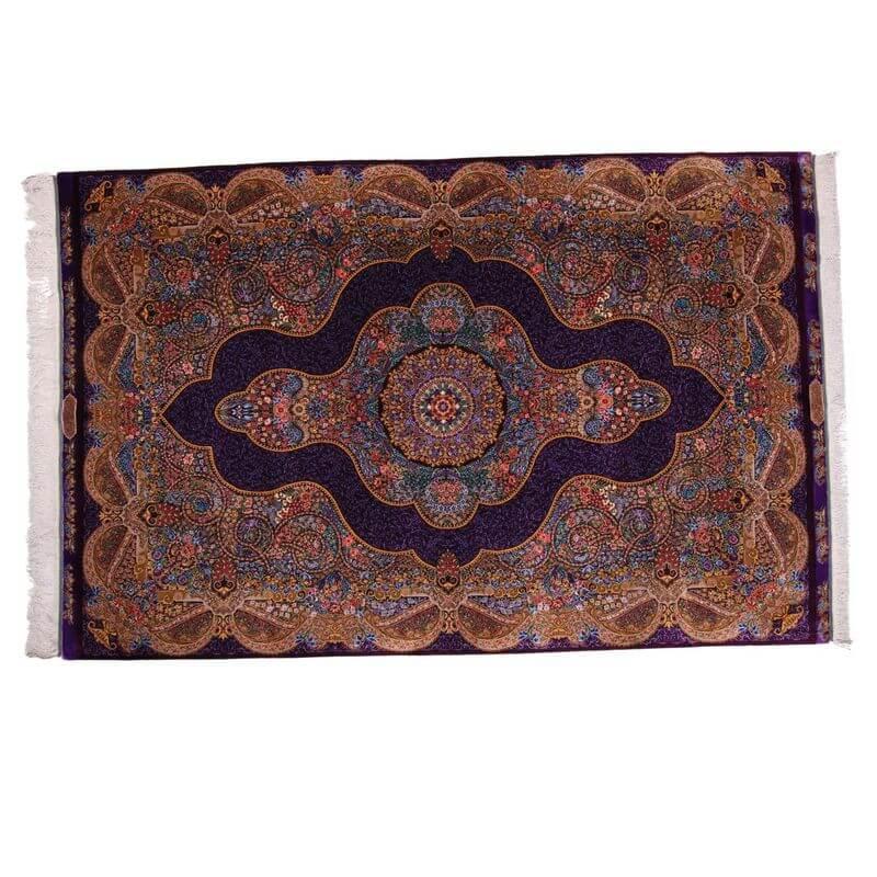ペルシャ絨毯／マラーム工房 212×137cm イラン産 手織り  シルク100％ ラグ  ラグマット（FN-70344）の画像