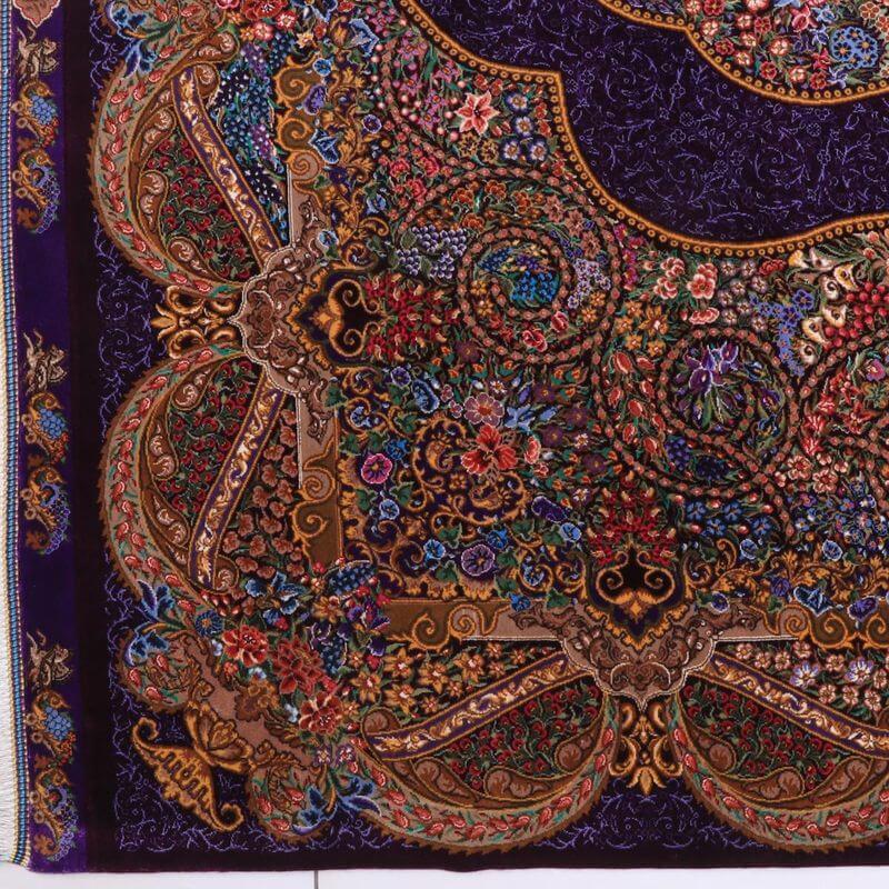 ペルシャ絨毯／マラーム工房 212×137cm イラン産 手織り  シルク100％ ラグ  ラグマット（FN-70344）の画像
