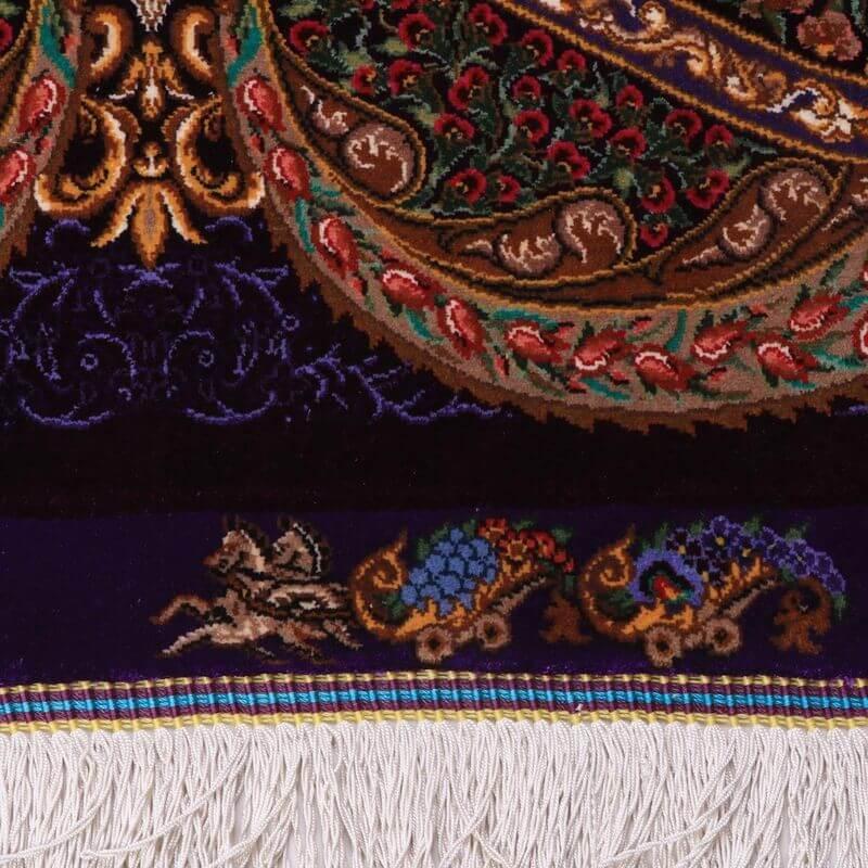 ペルシャ絨毯／マラーム工房 212×137cm イラン産 手織り  シルク100％ ラグ  ラグマット（FN-70344）の画像