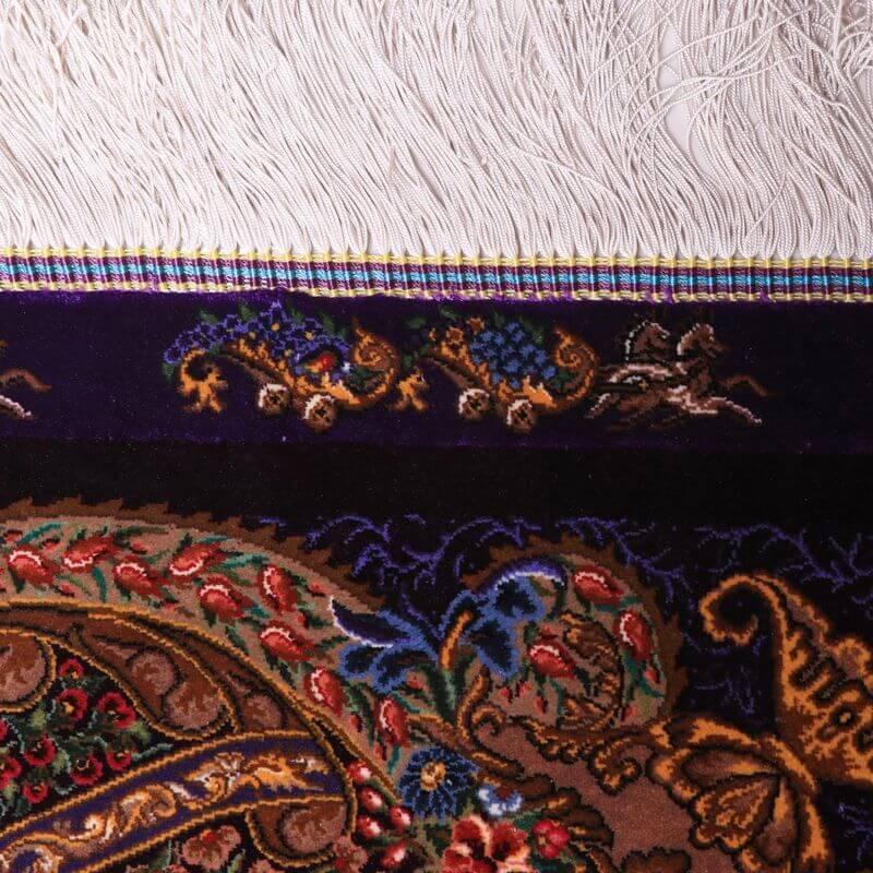 ペルシャ絨毯／マラーム工房 212×137cm イラン産 手織り  シルク100％ ラグ  ラグマット（FN-70344）の画像