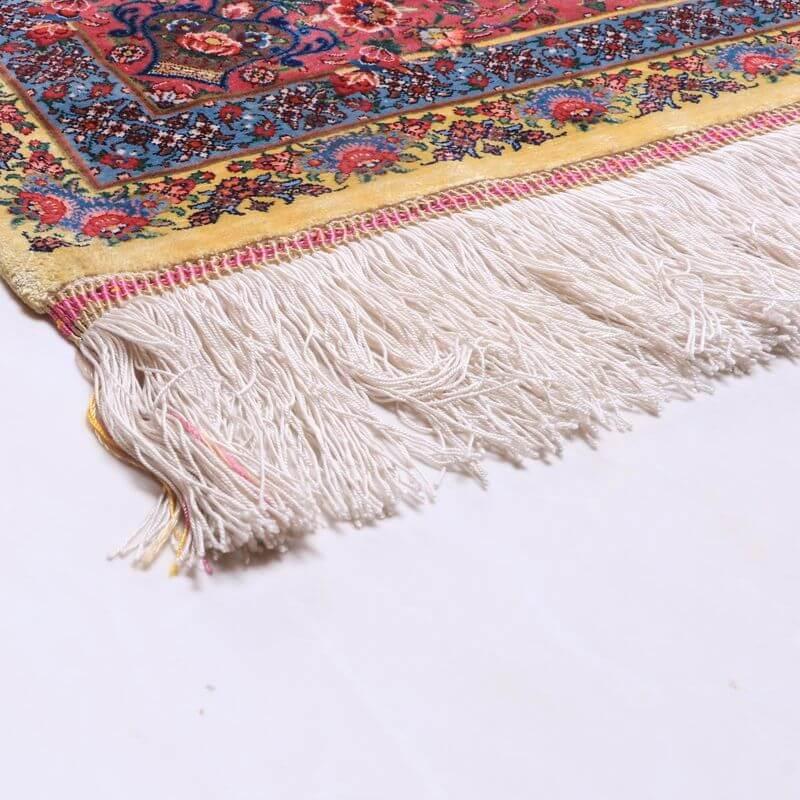 ペルシャ絨毯／クム 203×144cm イラン産 手織り  シルク100％ ラグ  ラグマット（FN-70345）の画像