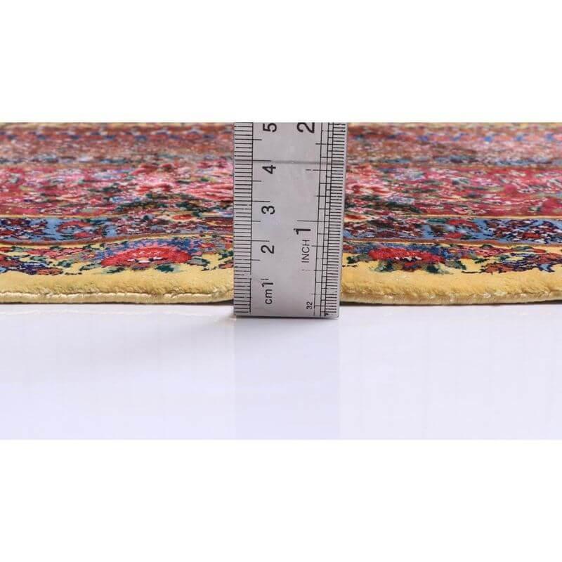 ペルシャ絨毯／クム 203×144cm イラン産 手織り  シルク100％ ラグ  ラグマット（FN-70345）の画像