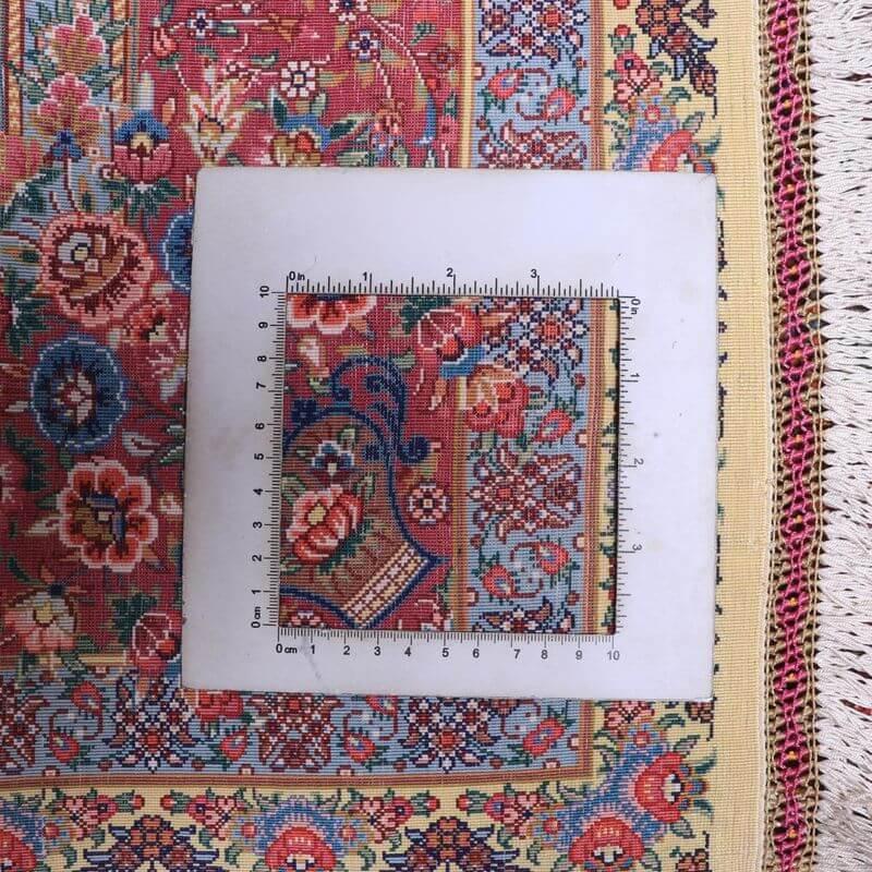 ペルシャ絨毯／クム 203×144cm イラン産 手織り  シルク100％ ラグ  ラグマット（FN-70345）の画像
