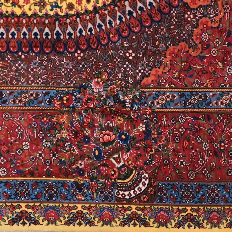ペルシャ絨毯／クム 203×144cm イラン産 手織り  シルク100％ ラグ  ラグマット（FN-70345）の画像