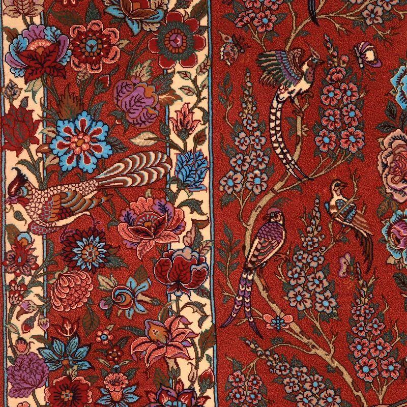 ペルシャ絨毯／ホセイン工房 158×105cm イラン産 手織り  シルク100％ ラグ  ラグマット（FN-70346）の画像