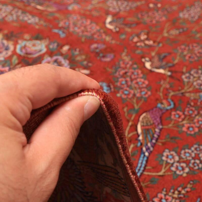 ペルシャ絨毯／ホセイン工房 158×105cm イラン産 手織り  シルク100％ ラグ  ラグマット（FN-70346）の画像