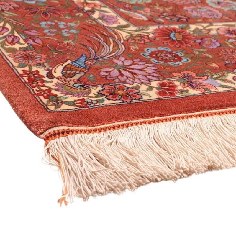 ペルシャ絨毯／ホセイン工房 158×105cm イラン産 手織り  シルク100％ ラグ  ラグマット（FN-70346）の画像